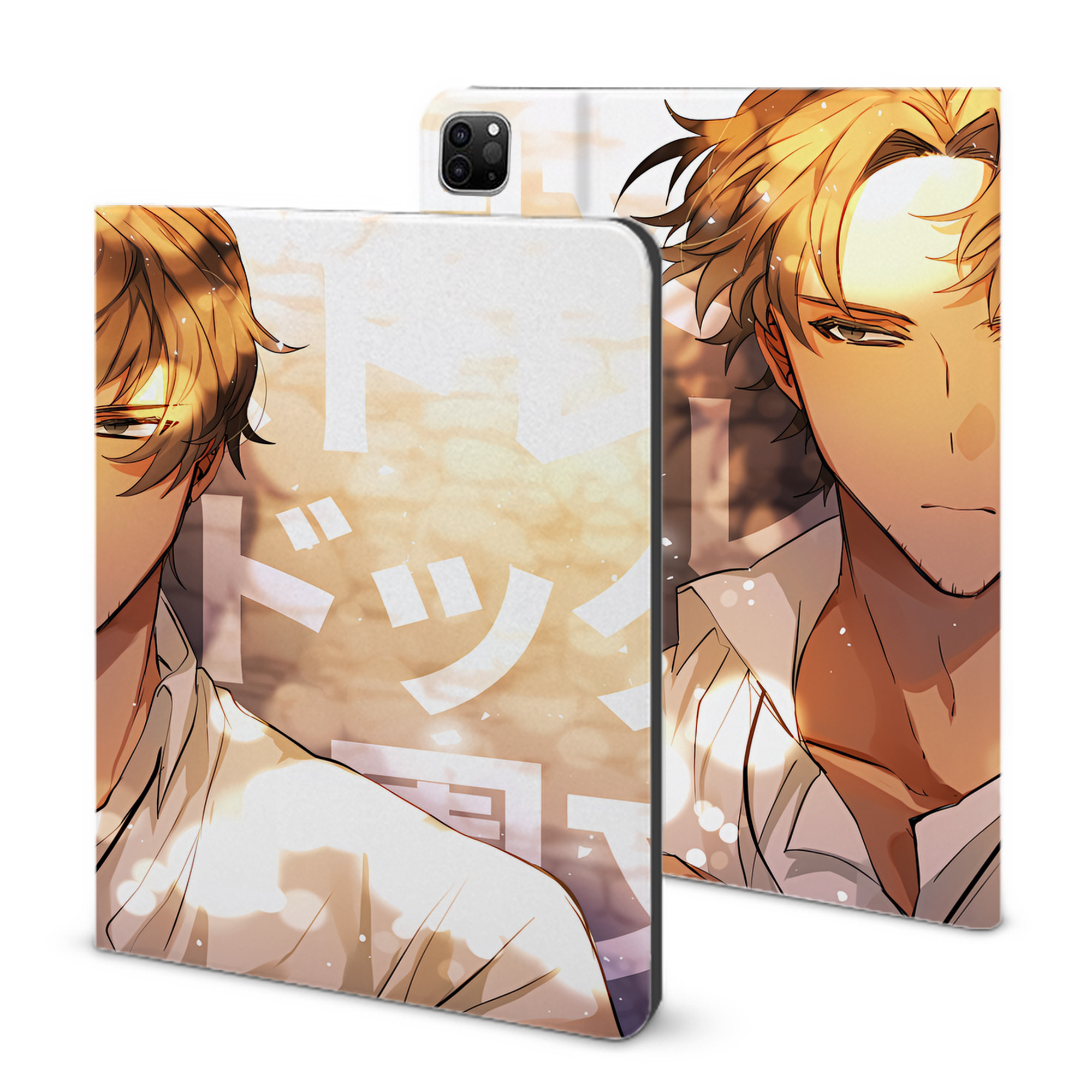 （画像用） 文豪ストレイドッグス Bungo Stray Dogs IPad ケース ブック型 PUレザー TPU 耐衝撃 軽量 薄型 ペン収納なし 全面保護 IPad 各モデル対応